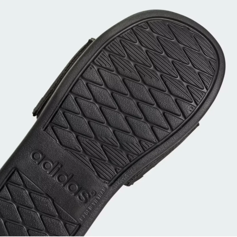 Adidas Adilette Comfort Black Slide Sandal with White Stripes Size 11